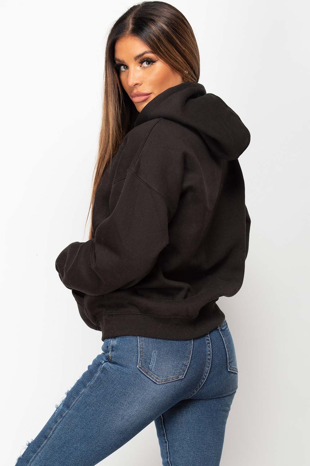 black oversized hoodie womens