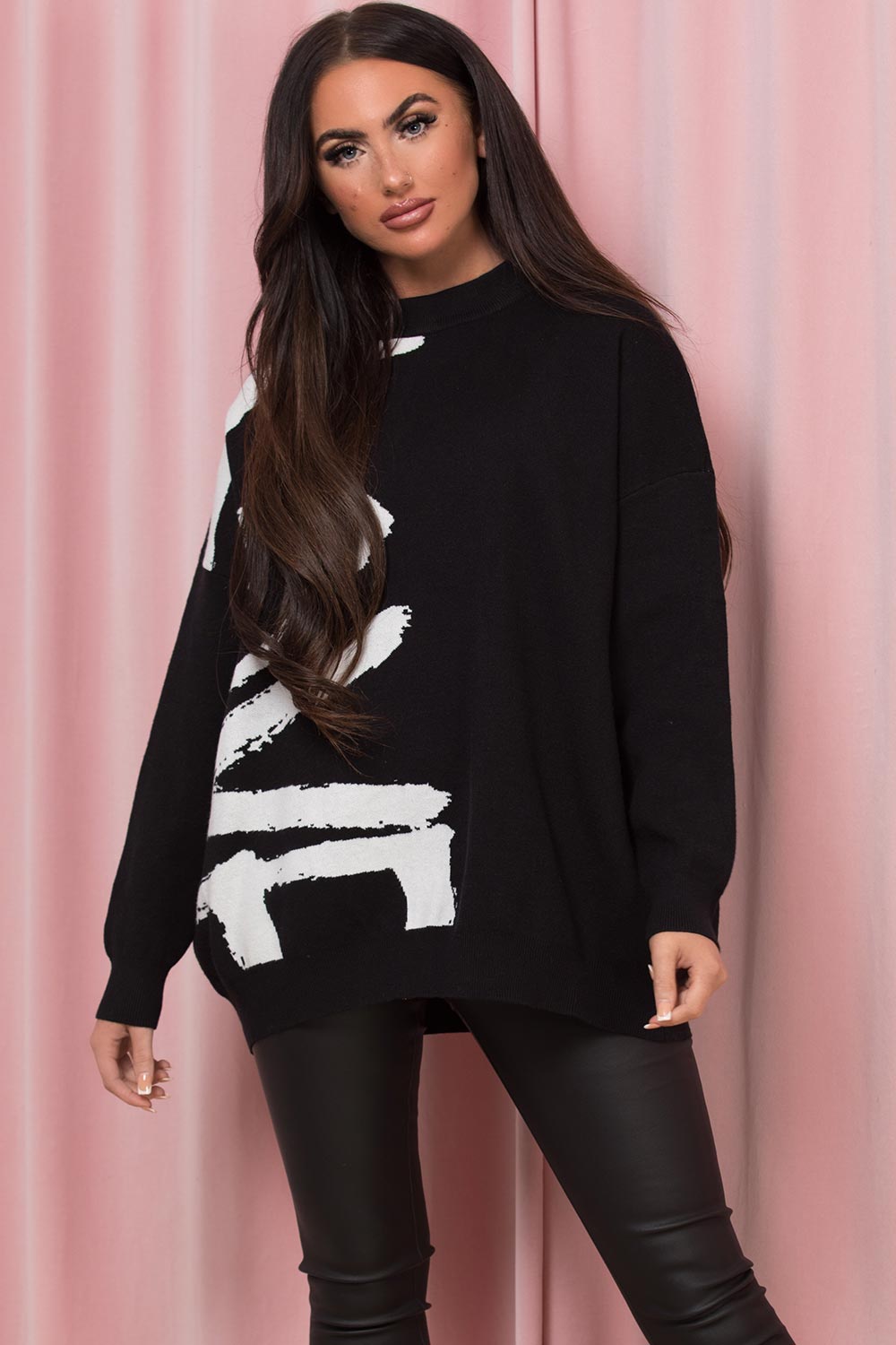 womens oversized jumper black