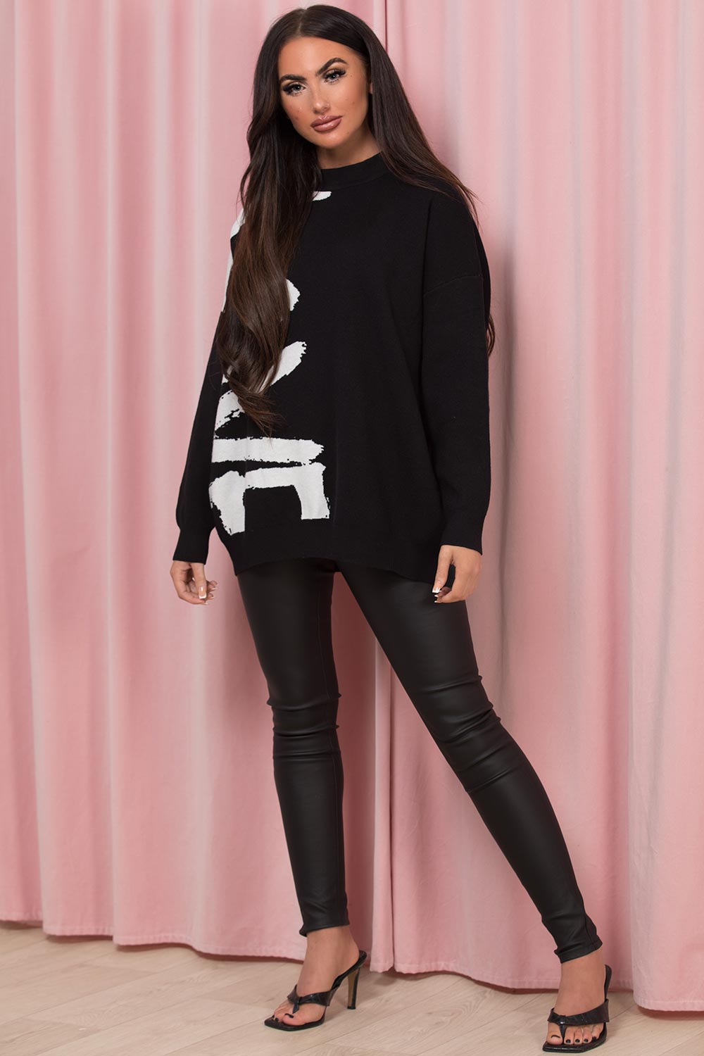 oversized jumper with love slogan