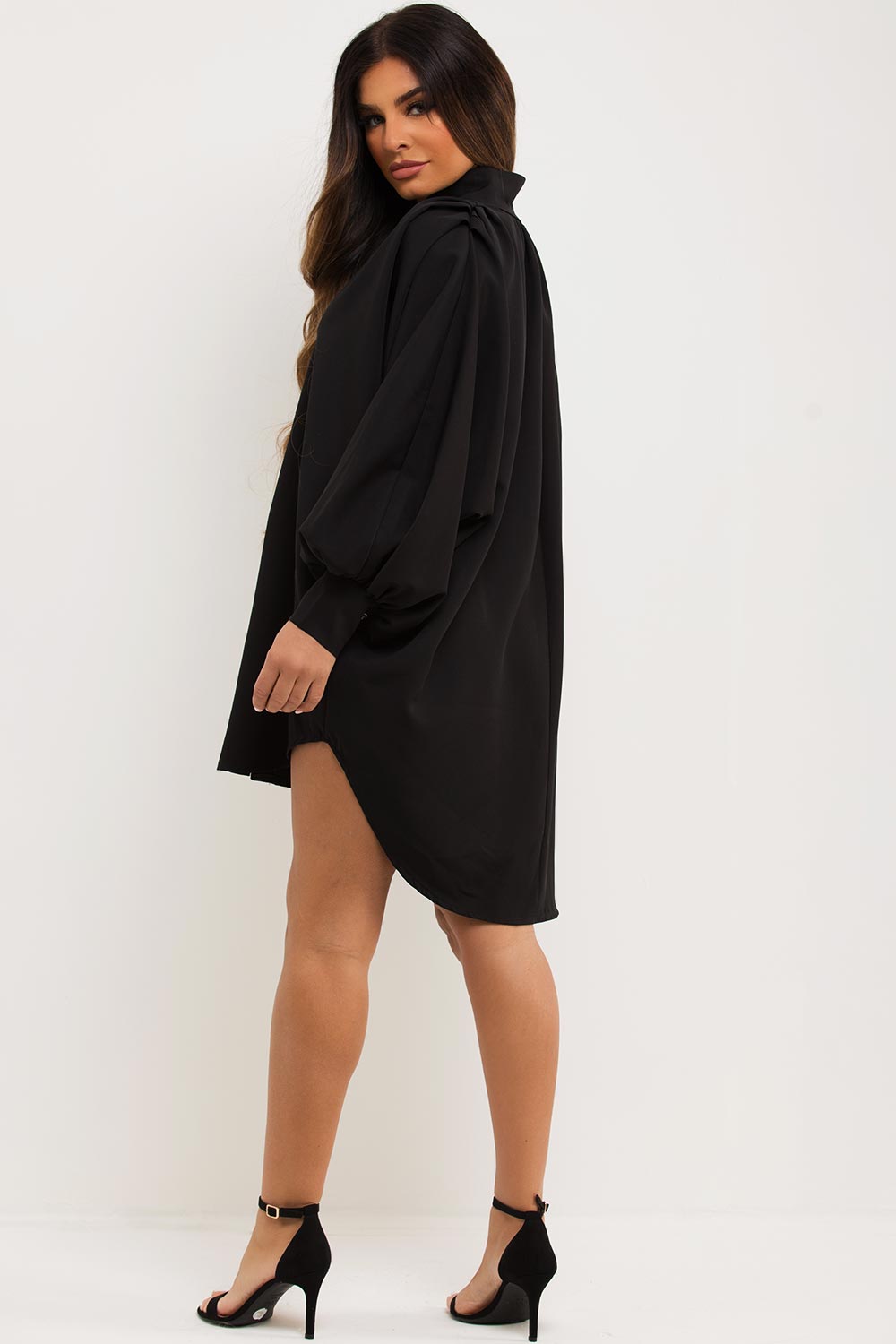 black oversized occasion dress