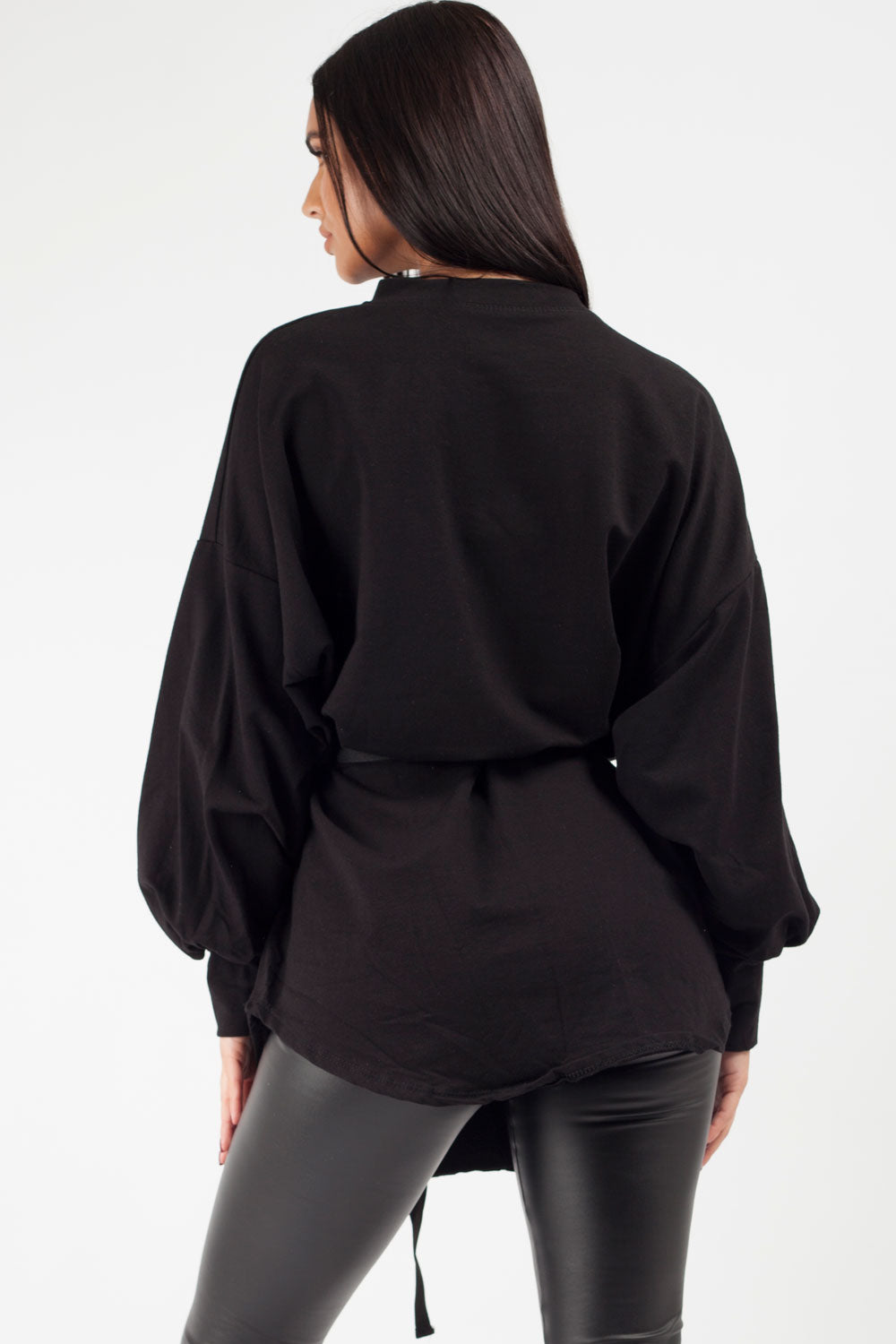 black oversized sweatshirt