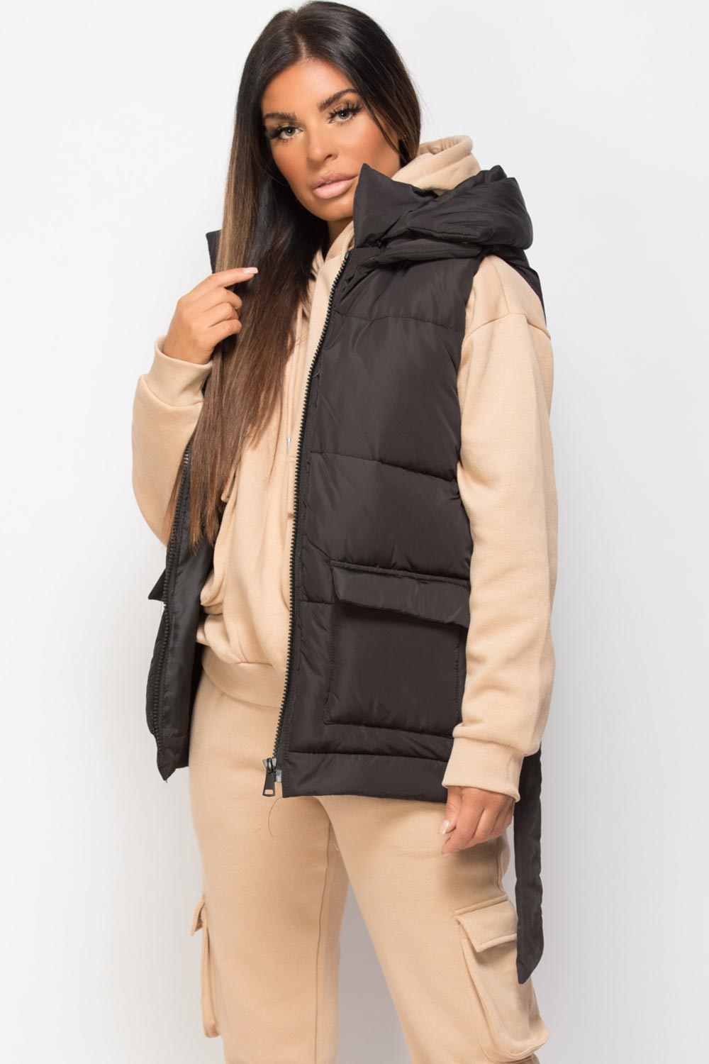 padded puffer gilet black