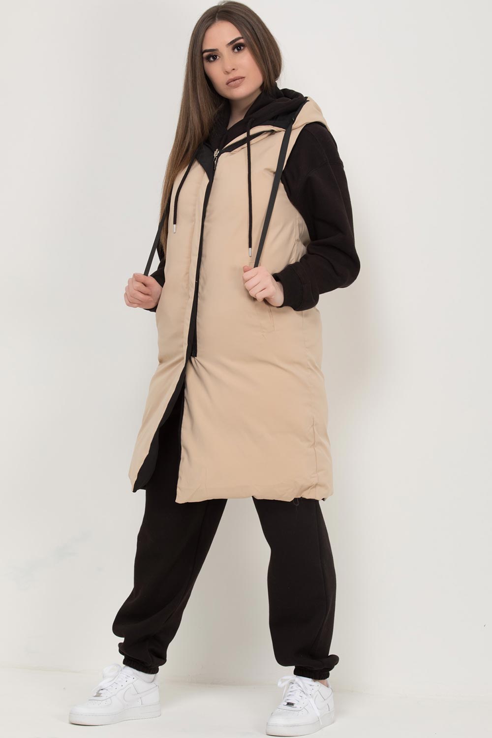 longline padded gilet reversible