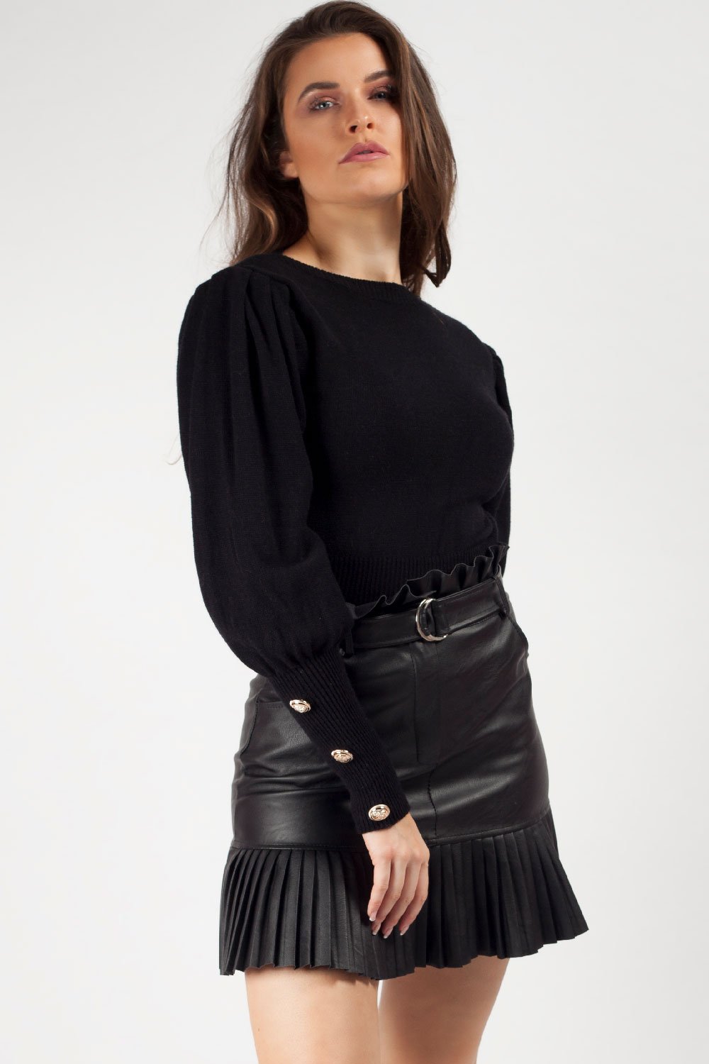 puff sleeve jumper black uk