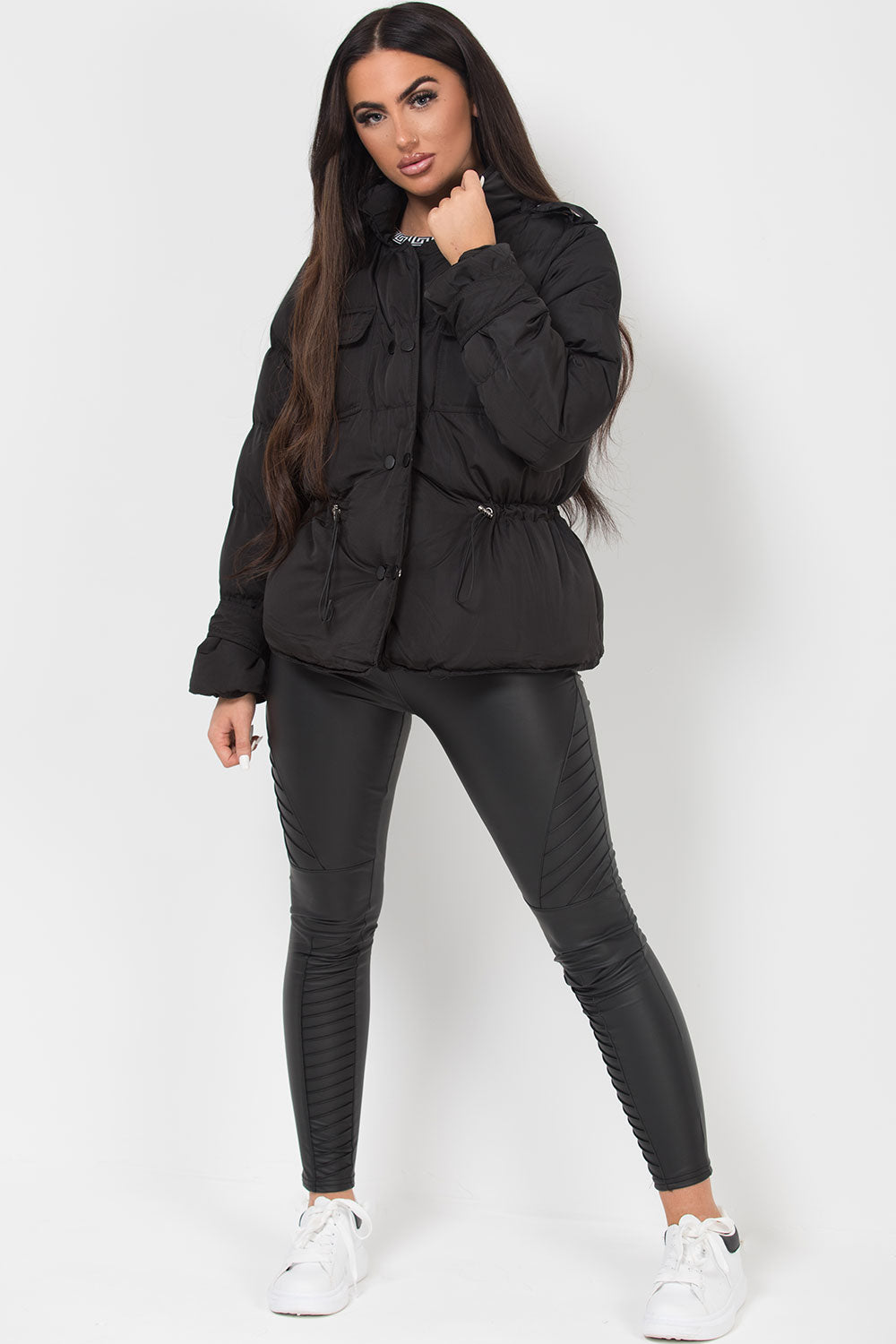 womens black puffer jacket