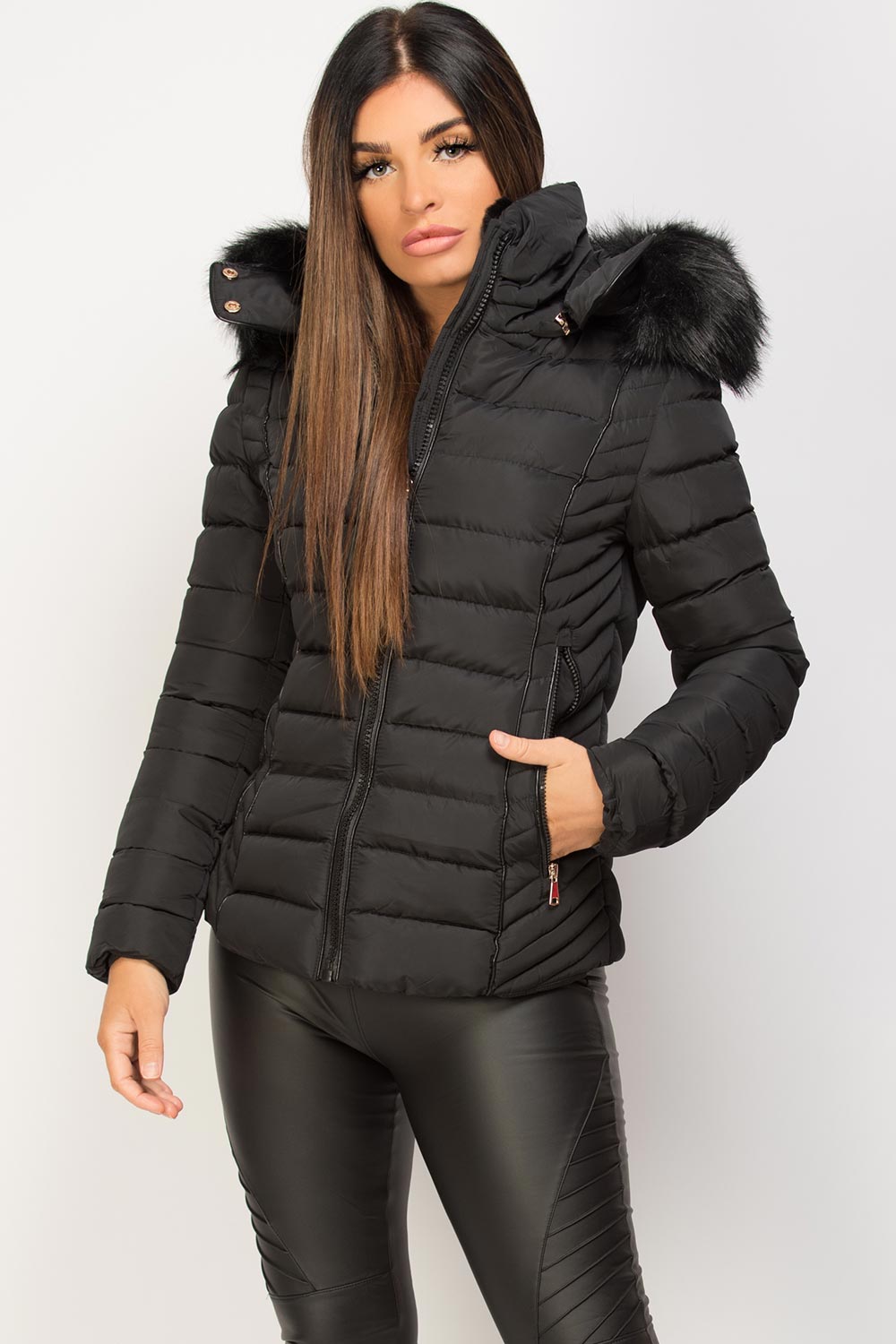 black puffer jacket women
