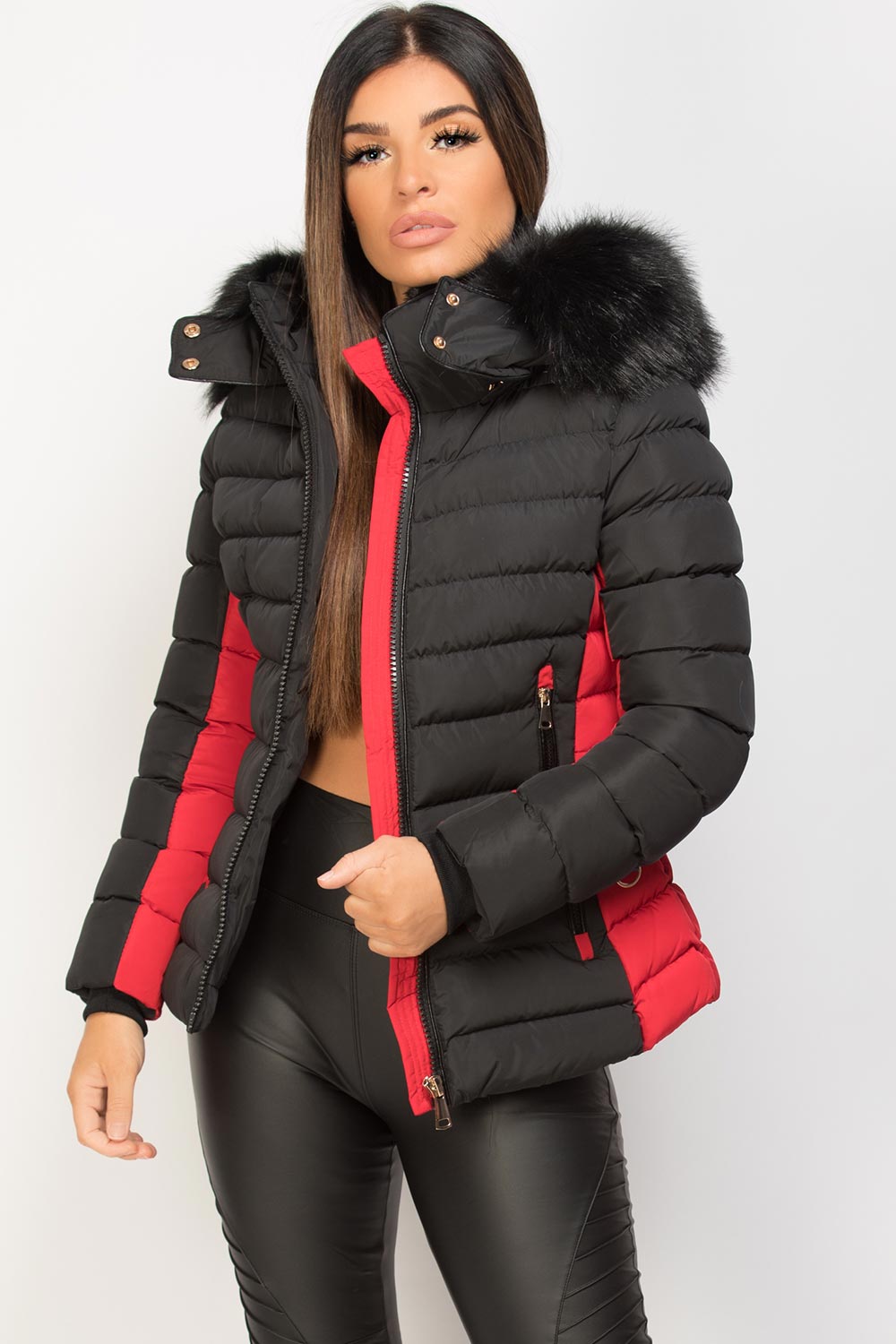 womens puffer coat black