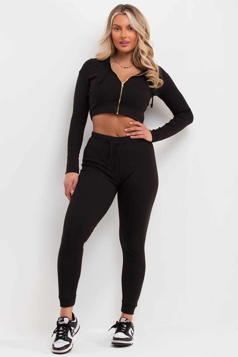 ribbed co ord loungewear set
