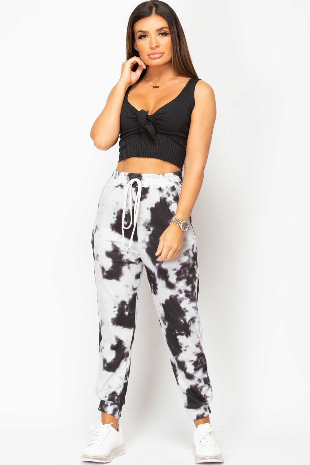 black ribbed crop top uk