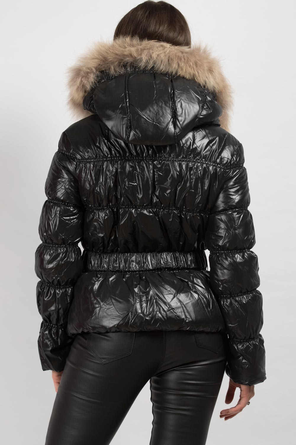 real fur hooded puffer coat