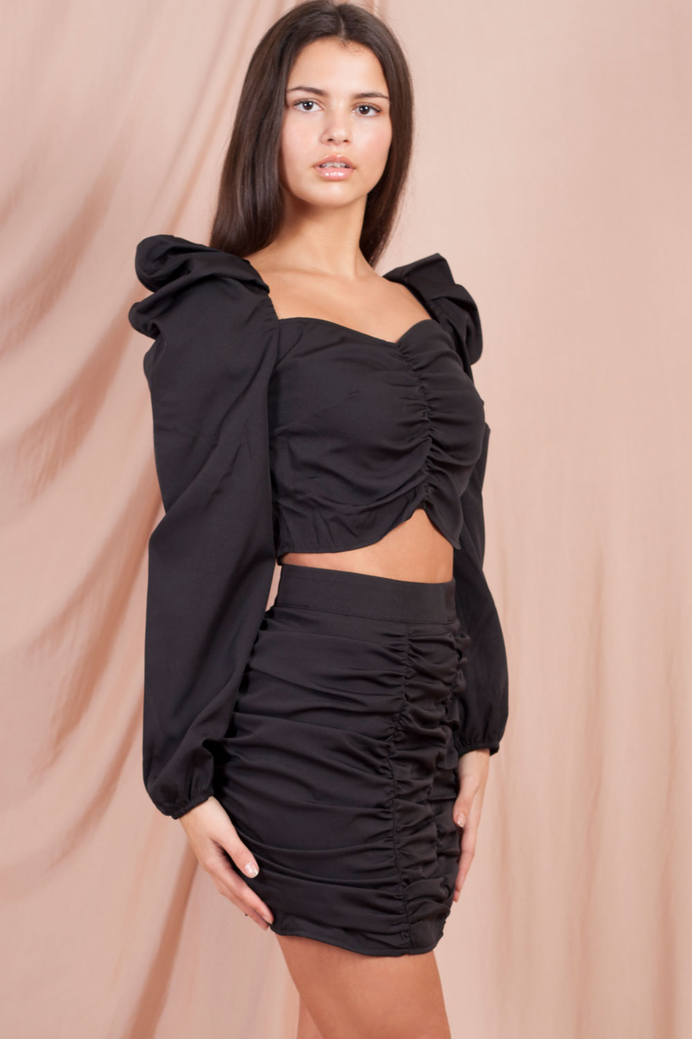 milk maid crop top and skirt set