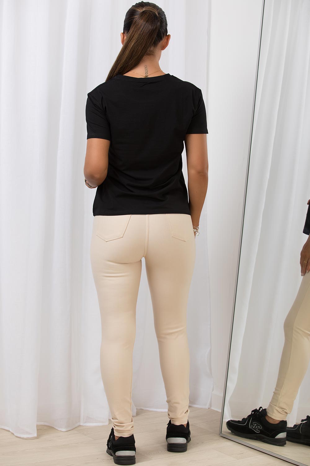 diamante detail vogue slogan t shirt black