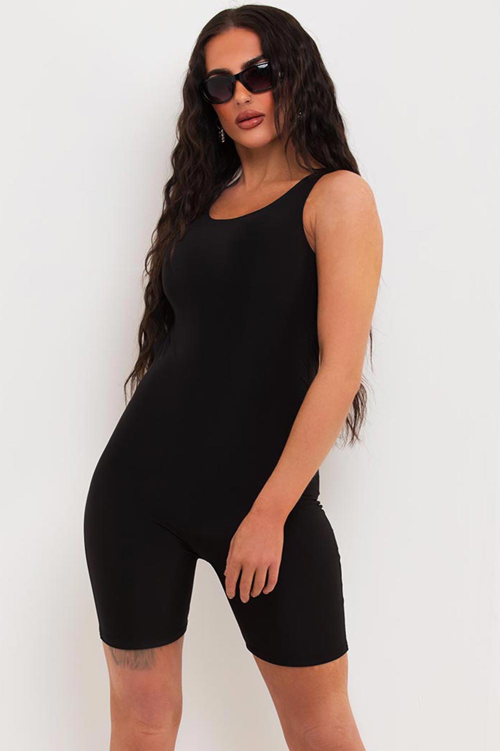 womens black romper unitard