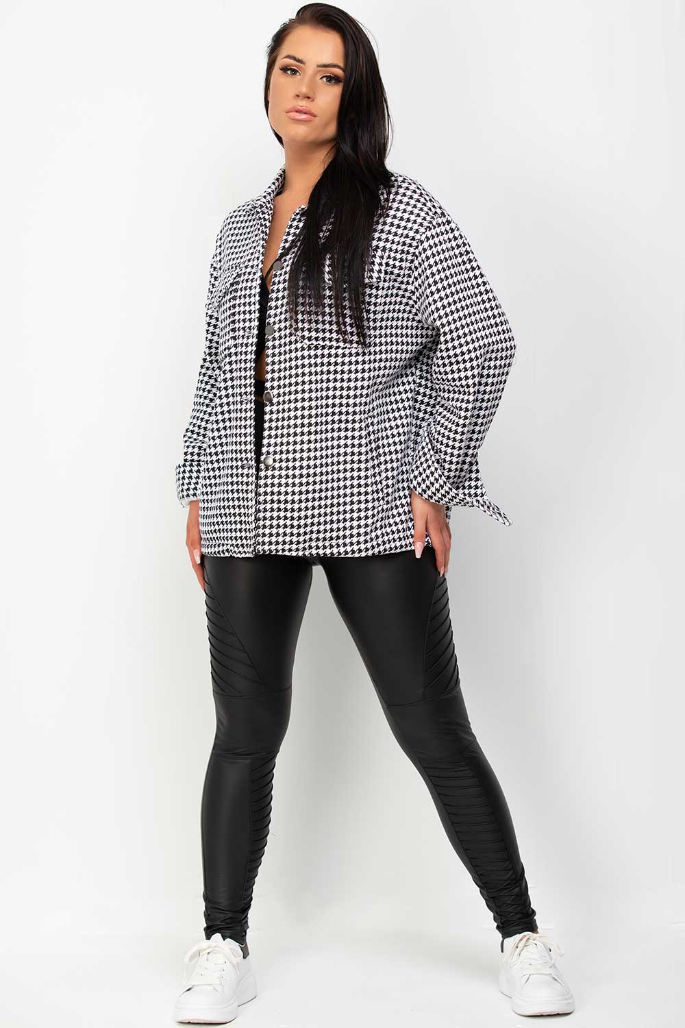 black and white shacket womens