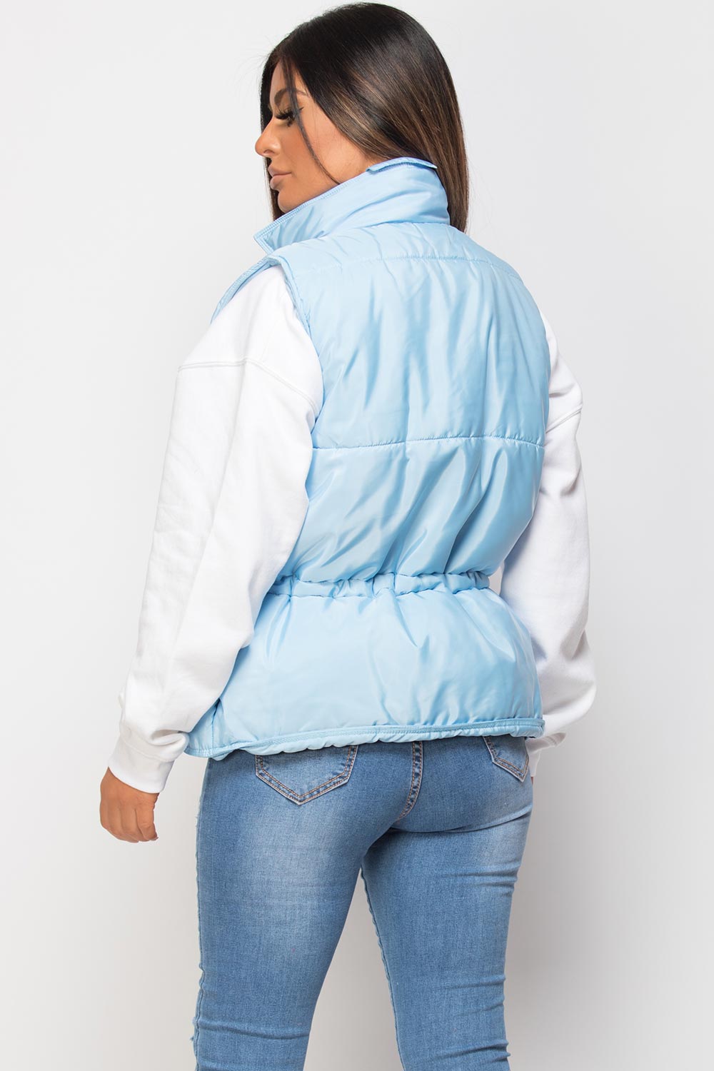 sky blue gilet sleeveless jacket
