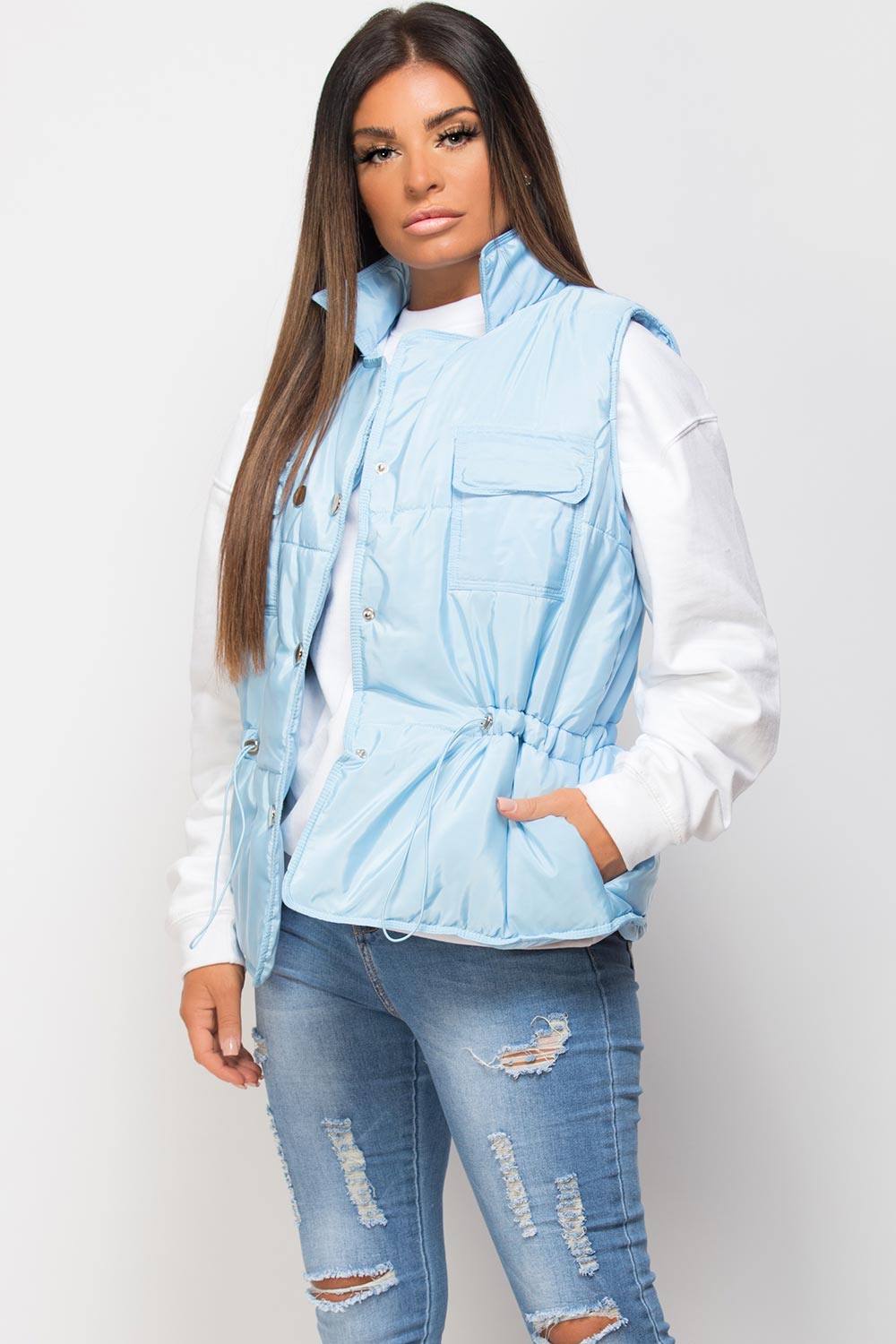 puffer gilet sky blue