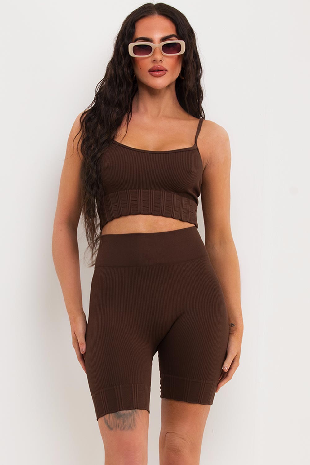 womens cycling shorts co ord set