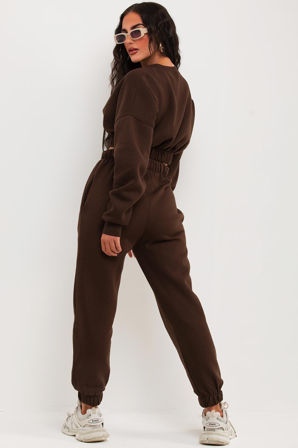 crop sweatshirt and joggers co ord