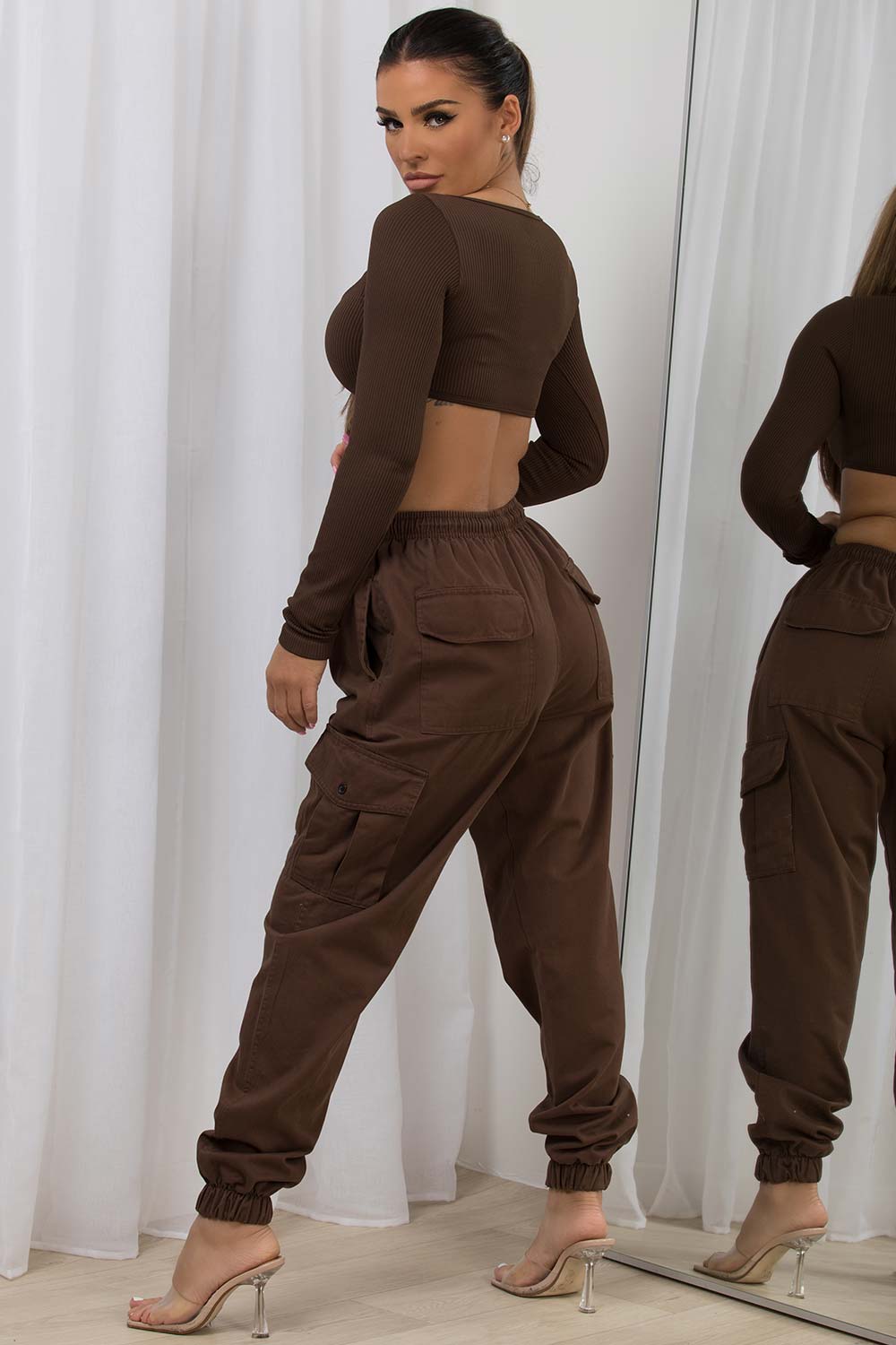 cuff bottom cargo trousers womens uk