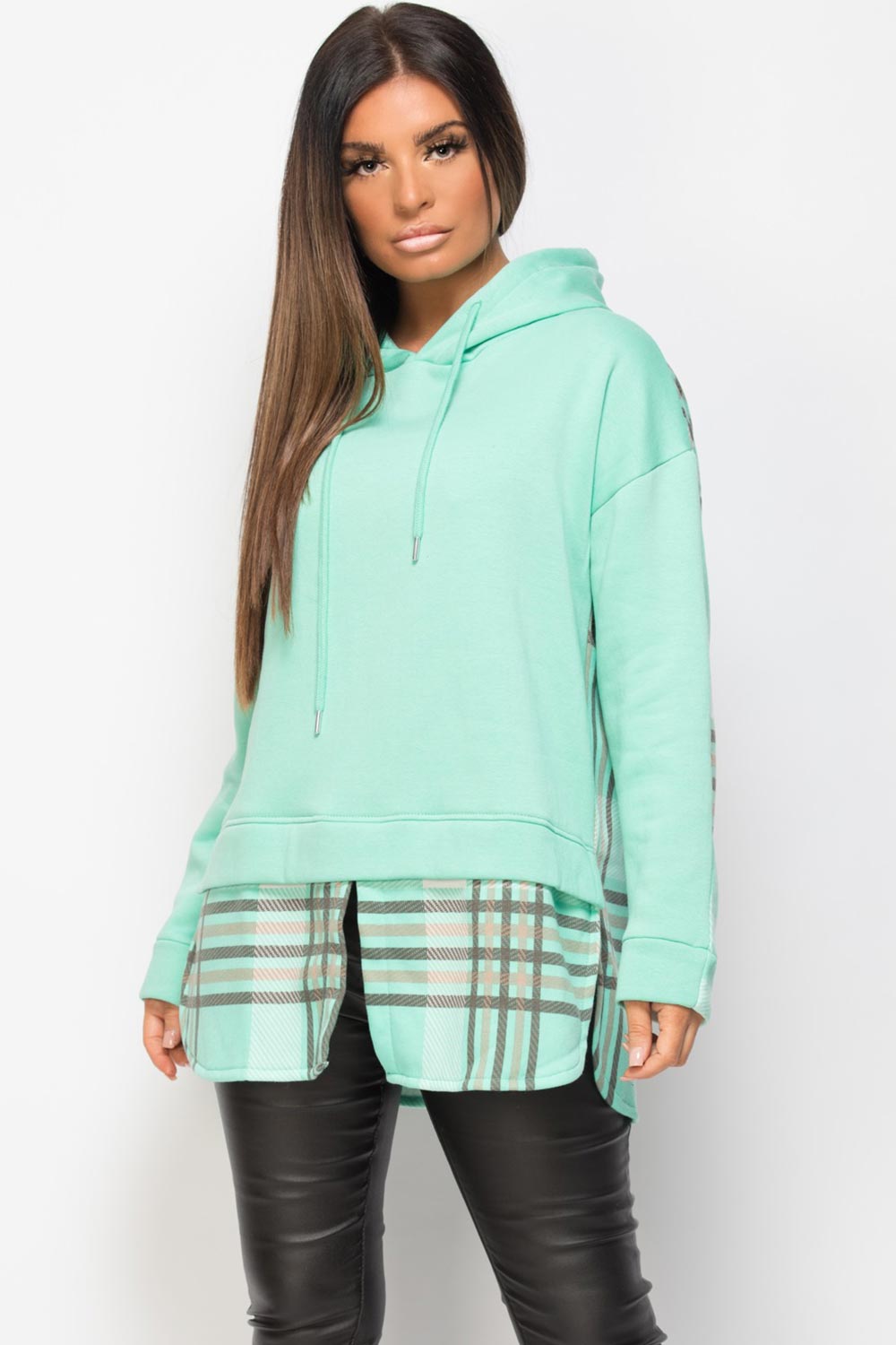 check back 2 in 1 hoodie mint green