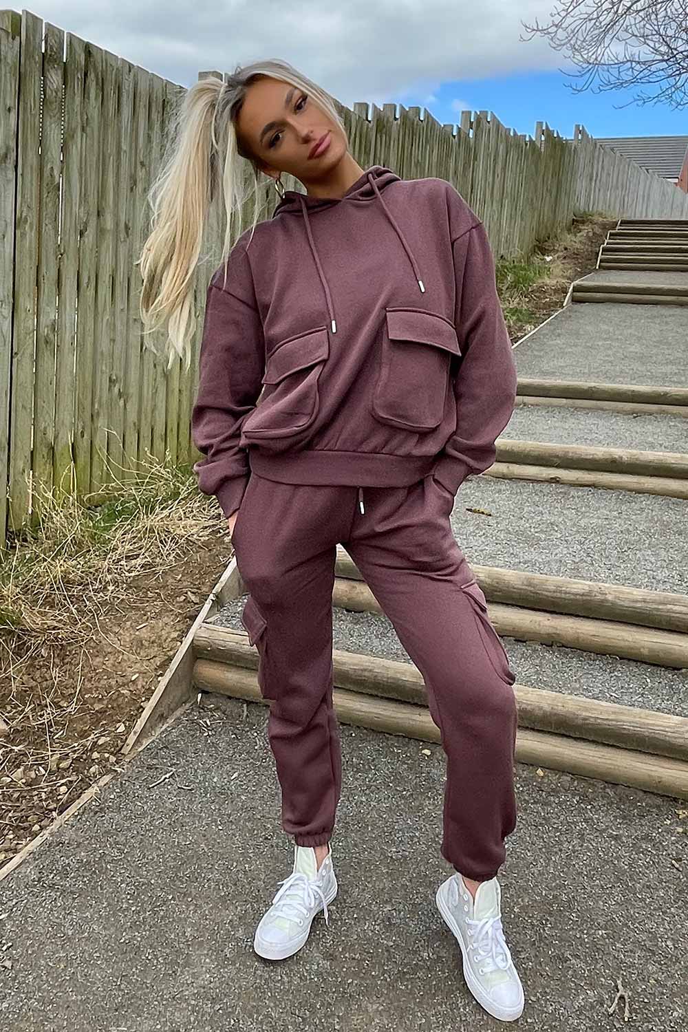 loungewear set chocolate brown uk