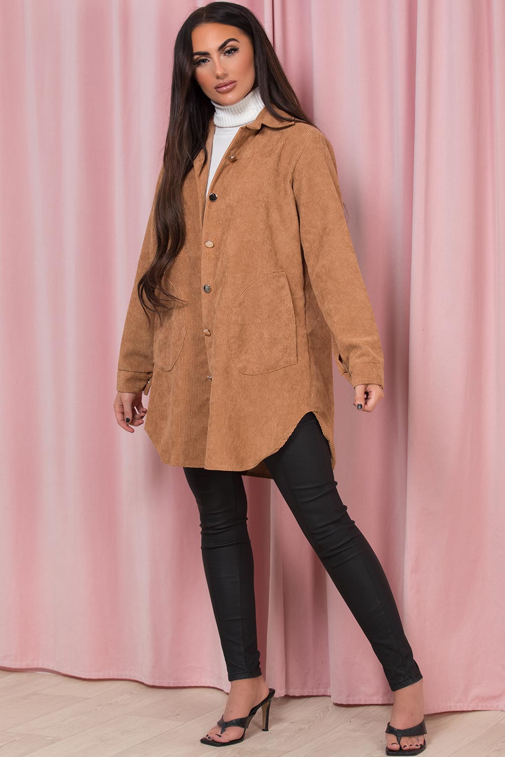 womens cord shacket oversized