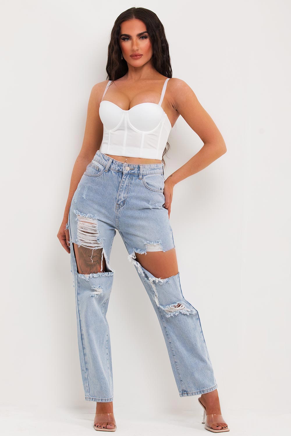 corset crop top structured