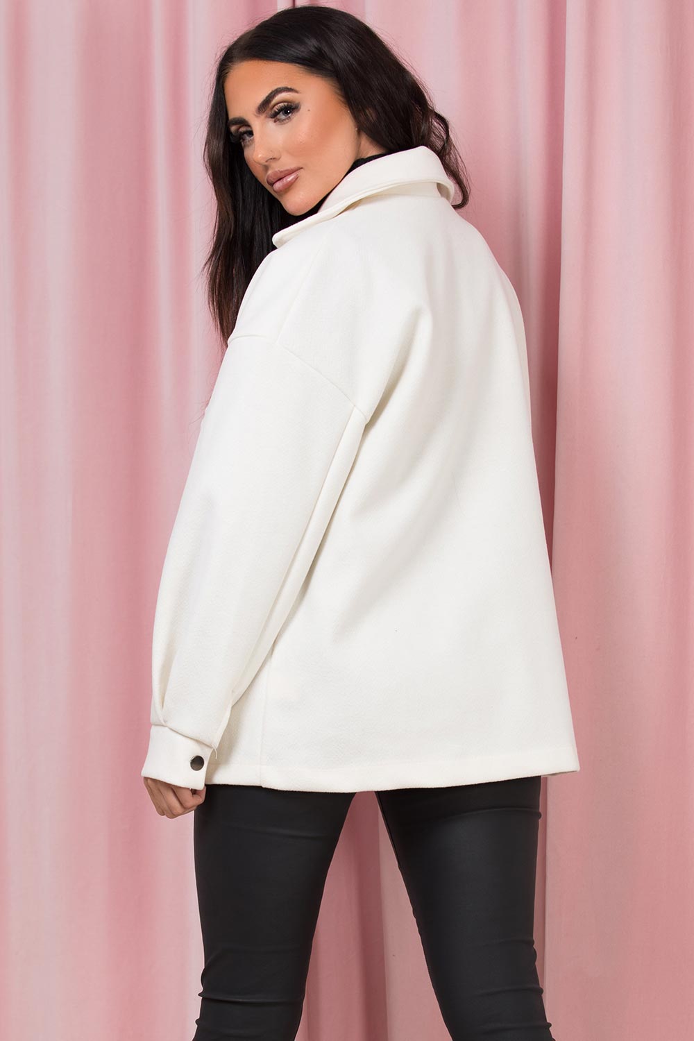 womens cream shacket