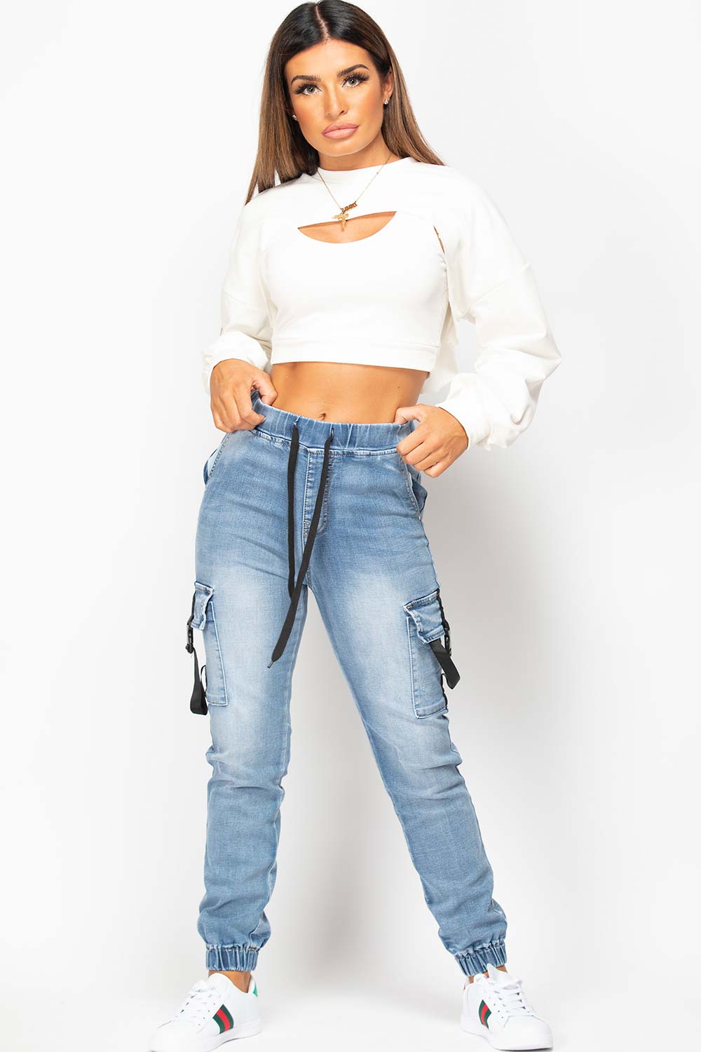 front cut out super crop sweatshirt