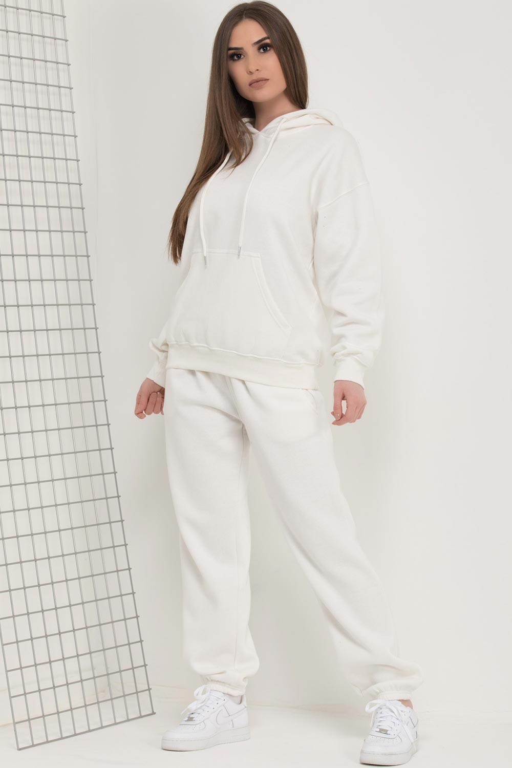 hooded loungewear set off white