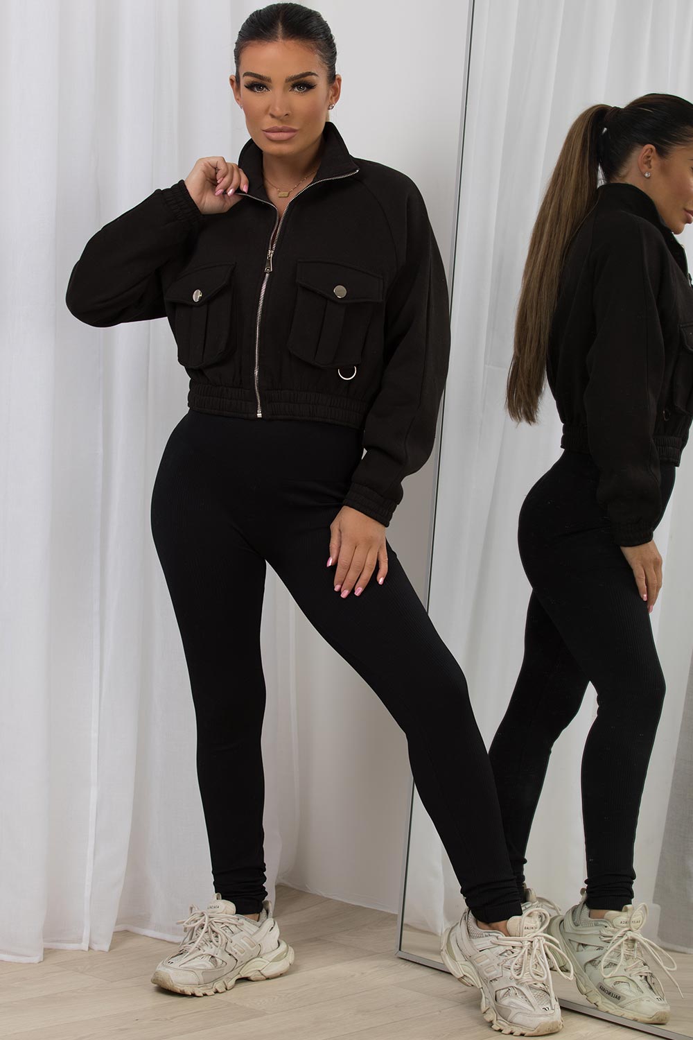 lightweight crop jacket womens