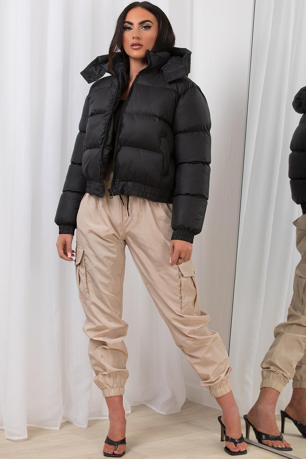 padded puffer jacket black