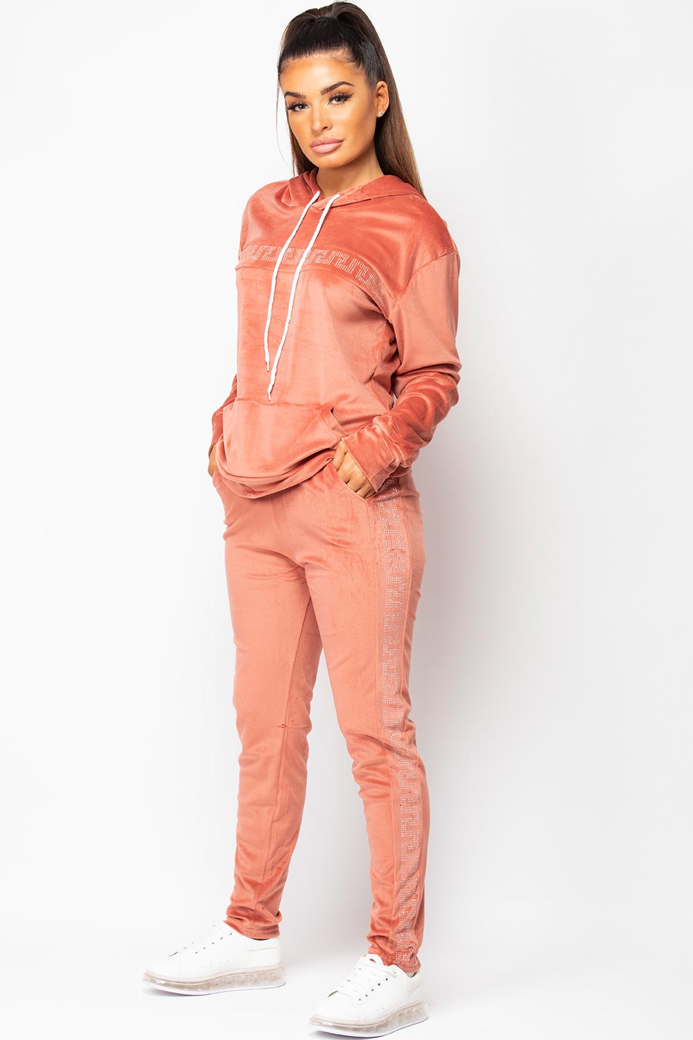 velour hooded tracksuit
