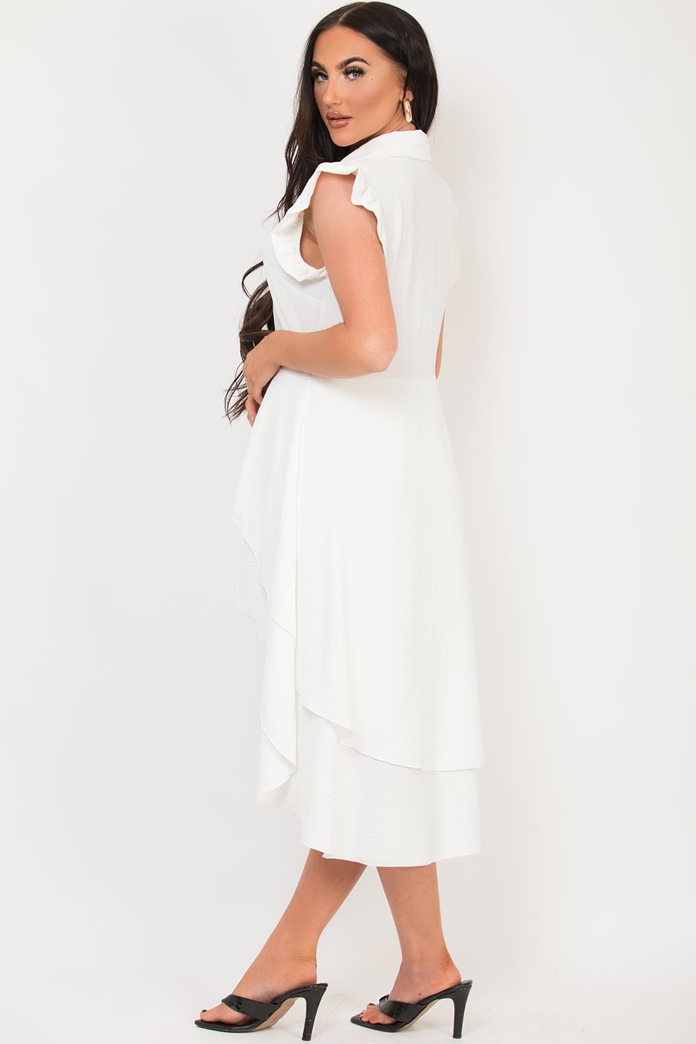 dip hem summer dress white