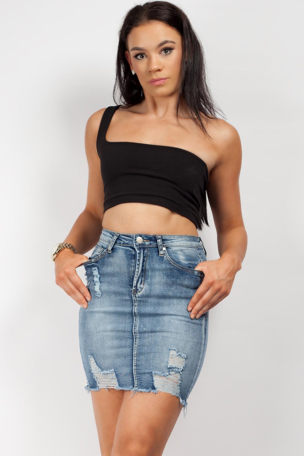 stretch denim skirt uk