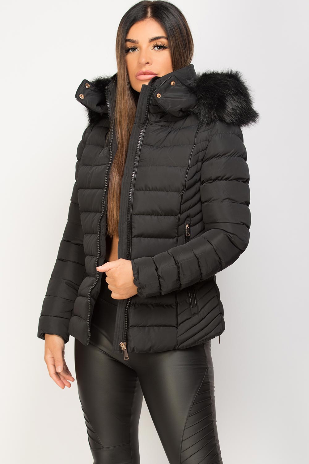black puffer down coat womens uk