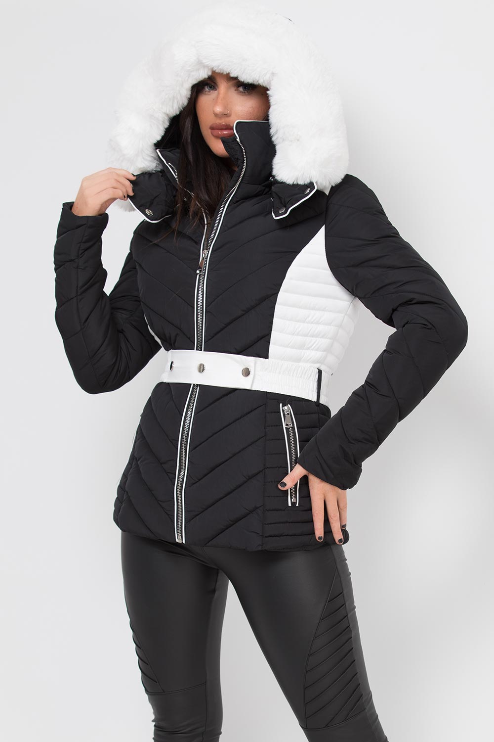 puffer jacket with fur hood
