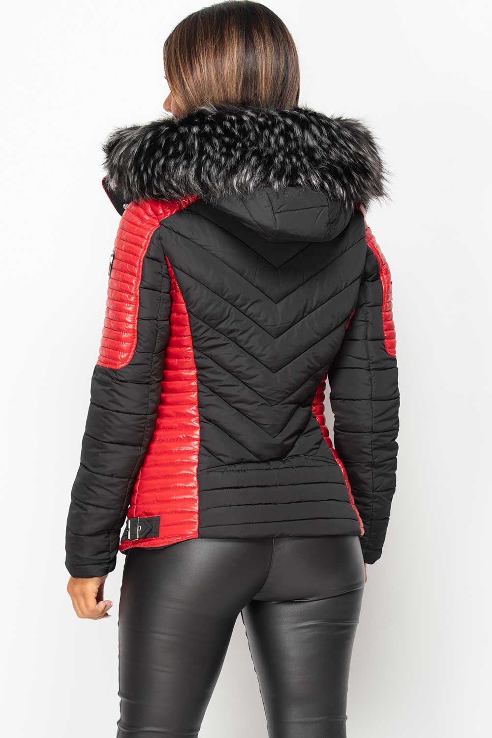 fur hood down coat womens