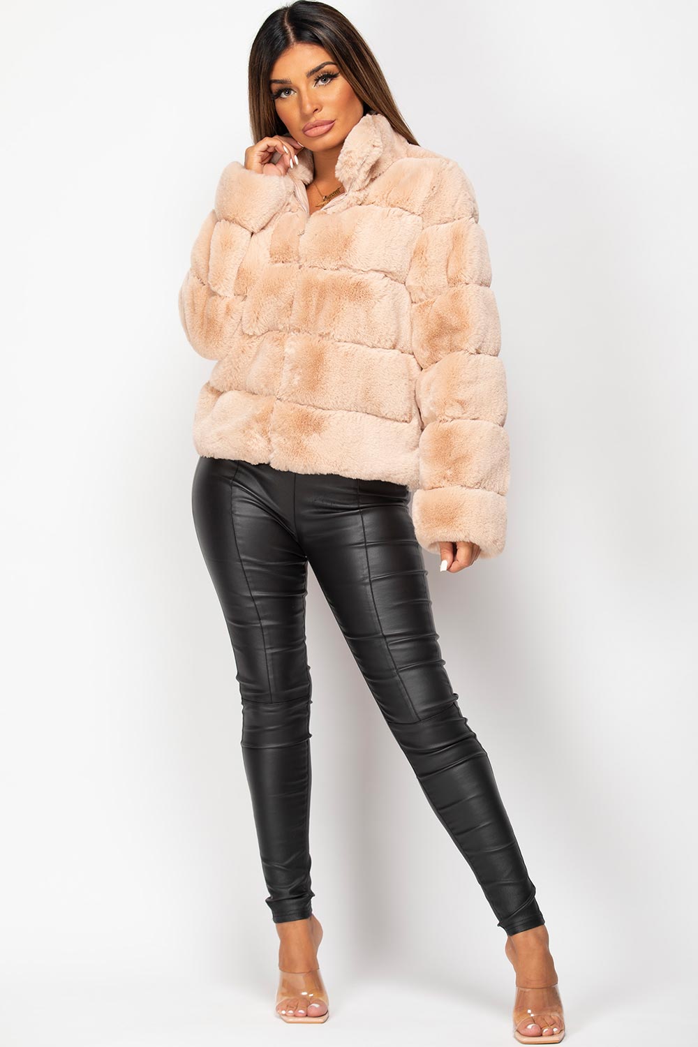 womens faux fur coat short
