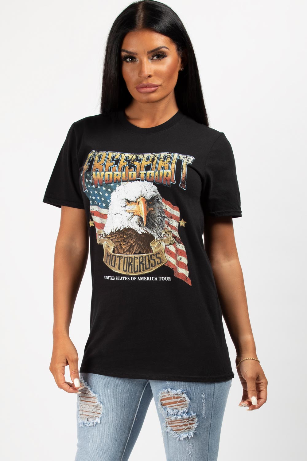 black motocross t shirt womens