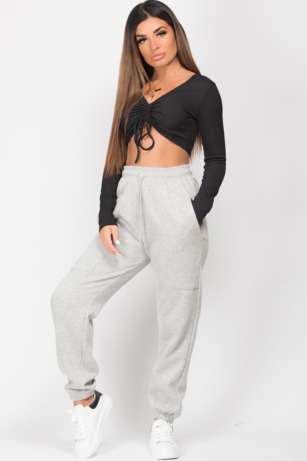grey jogging bottoms womens