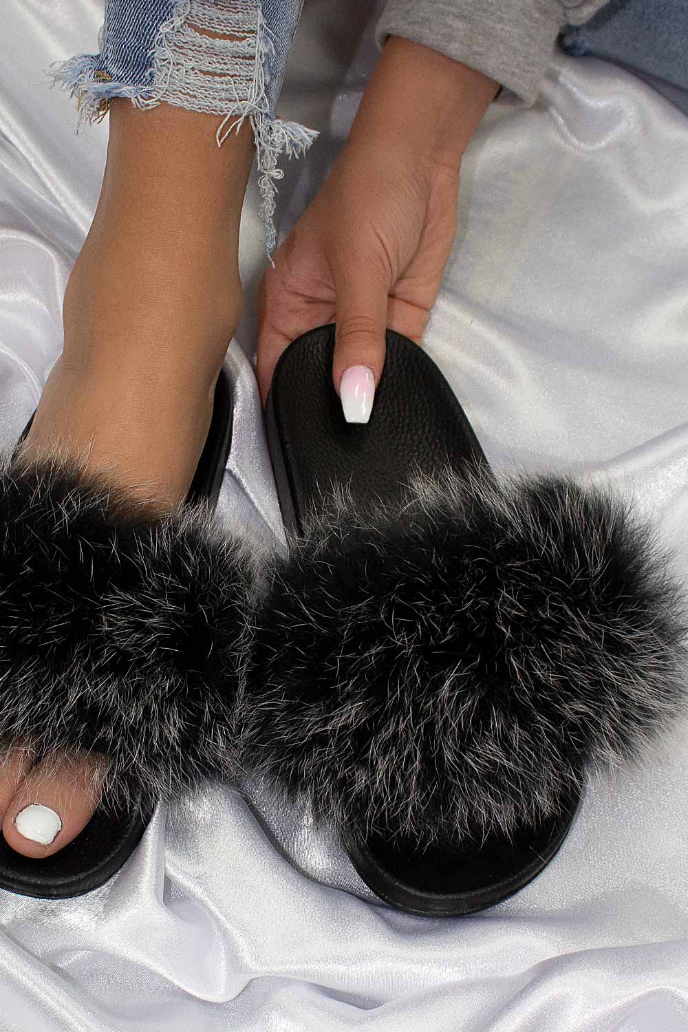 fur sliders on sale uk