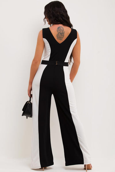 Wide-Leg Jumpsuit with Gold Details