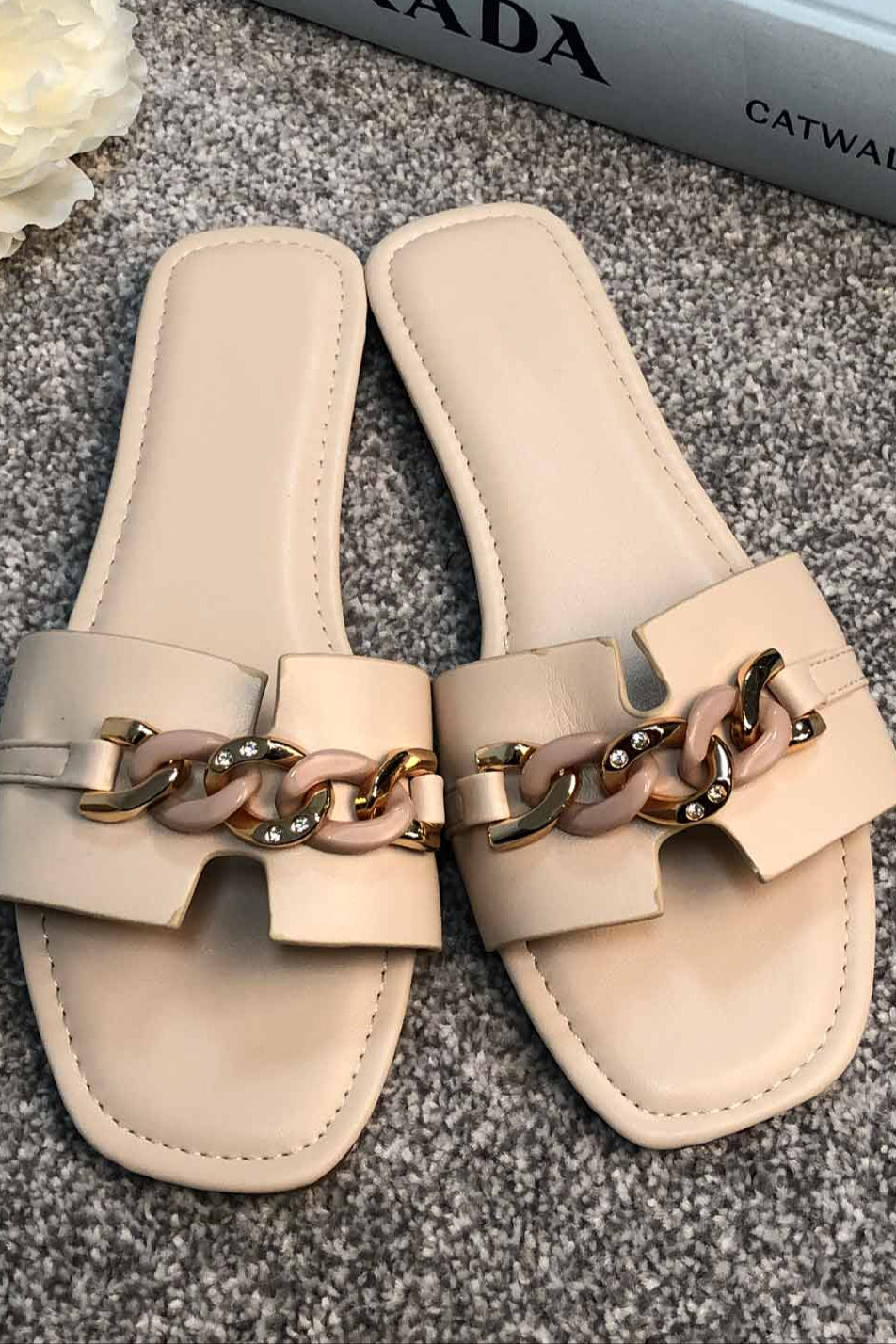 gold chain sliders womens uk