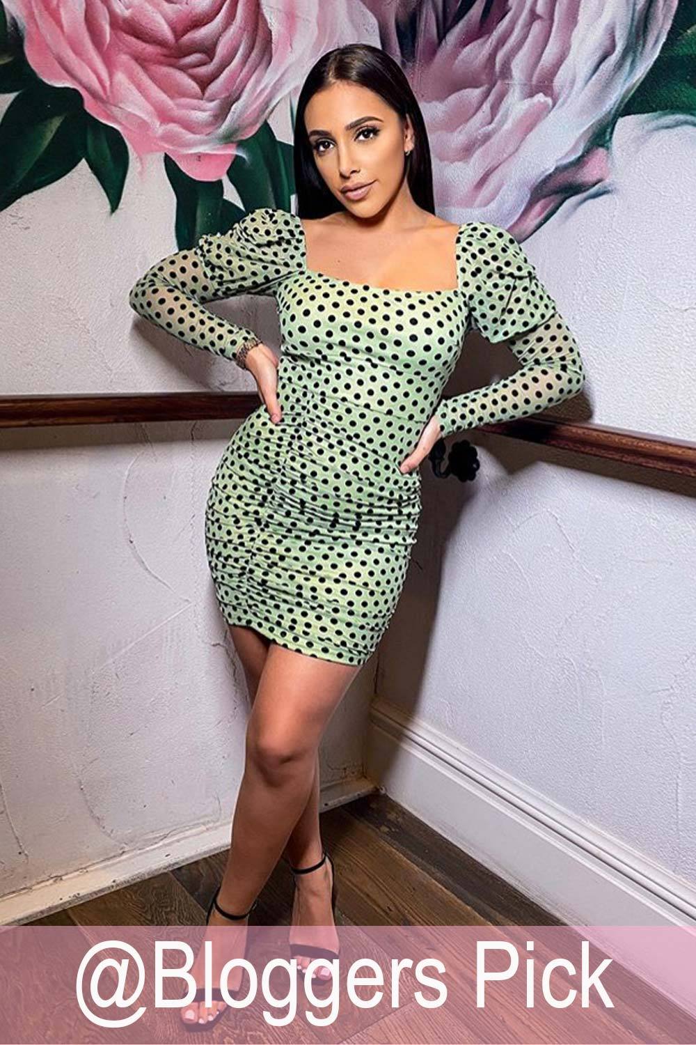 milkmaid long sleeve bodycon dress