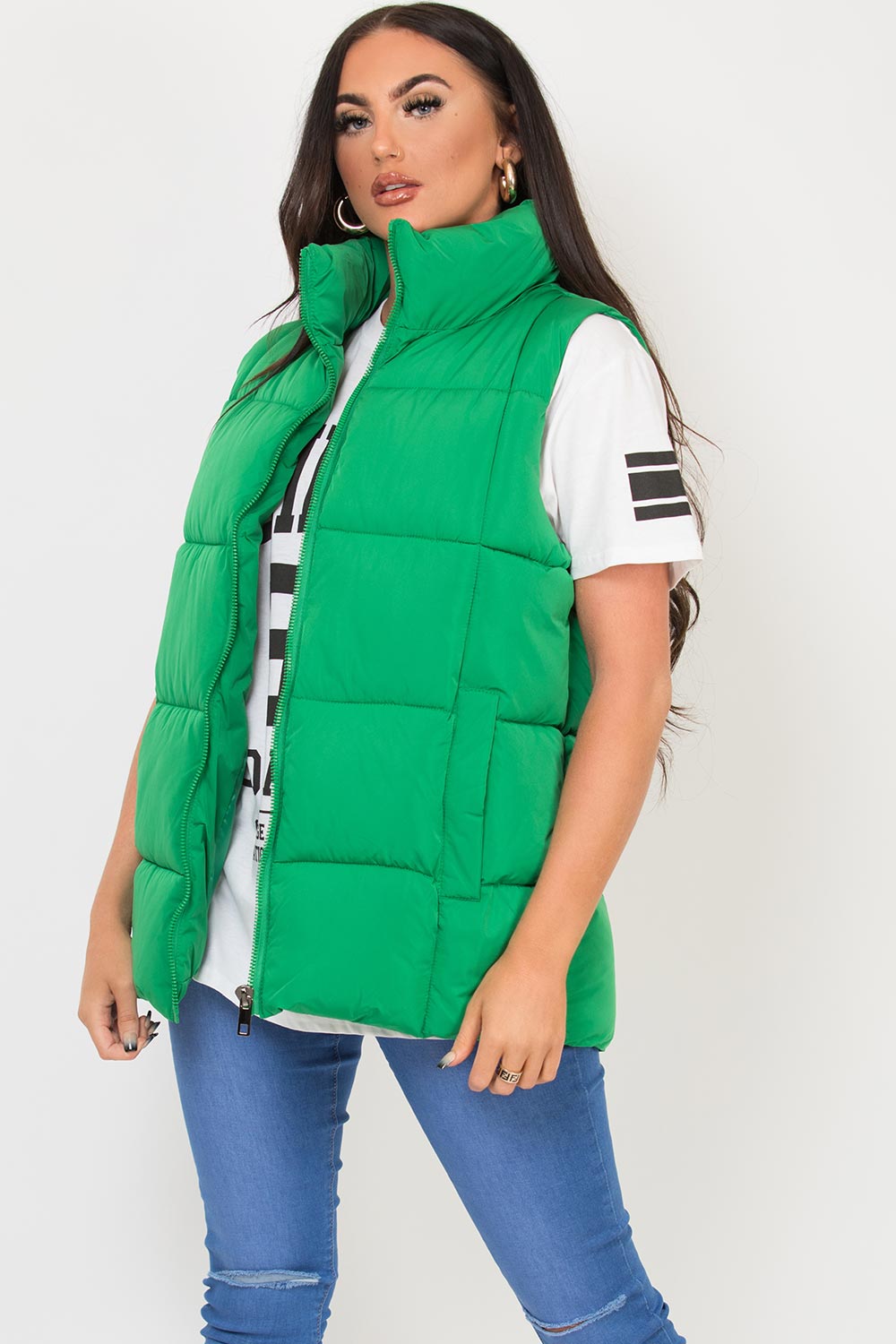 womens gilet green