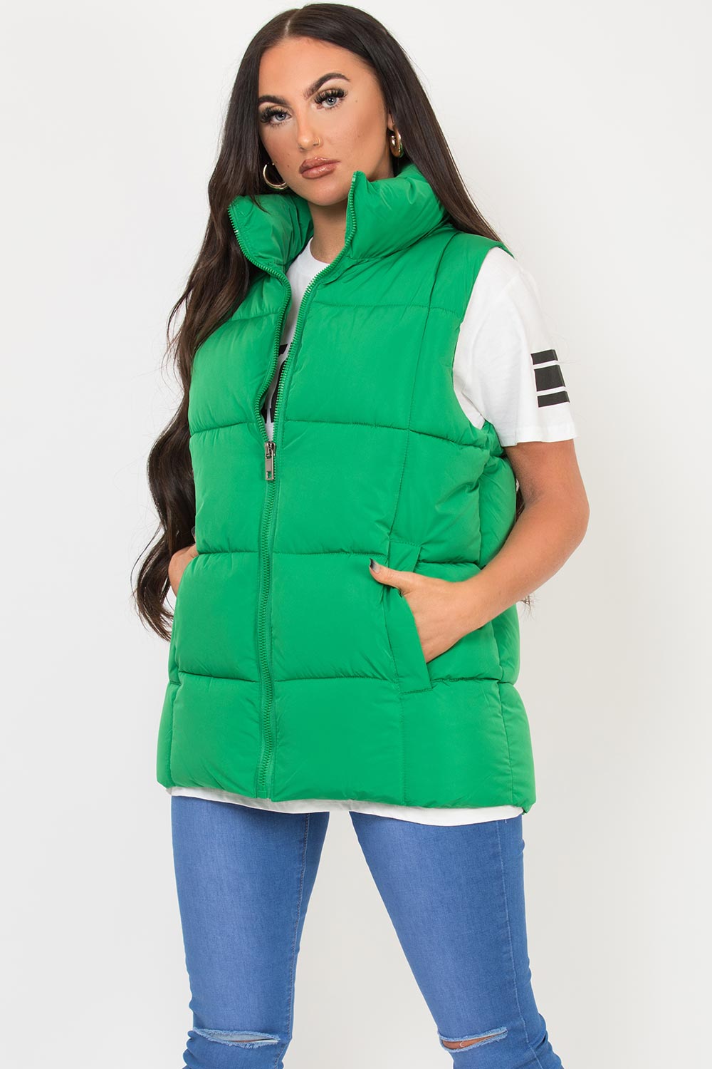 womens green gilet body warmer