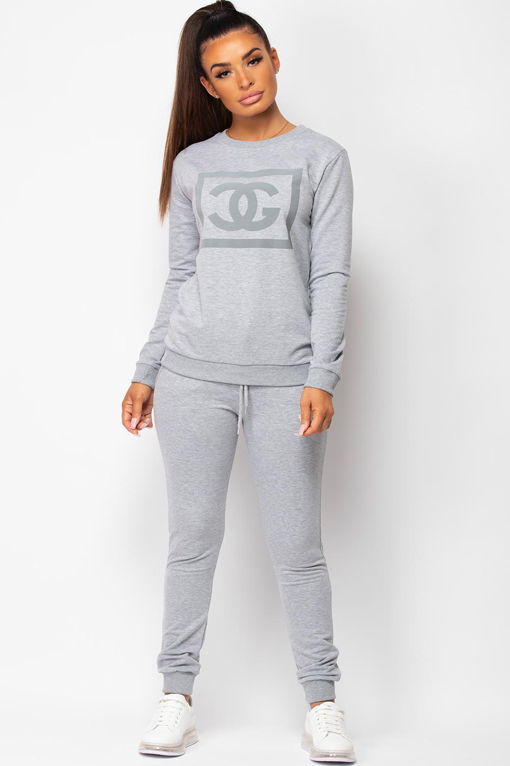 cg slogan grey lounge set womens