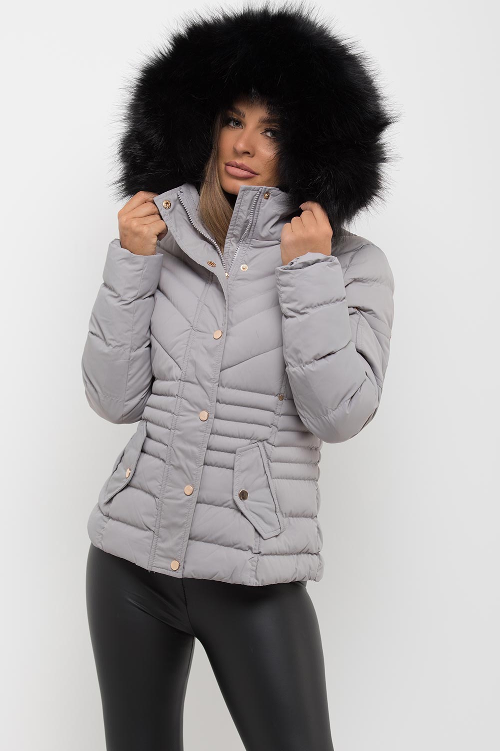 fur hood puffer jacket womens uk