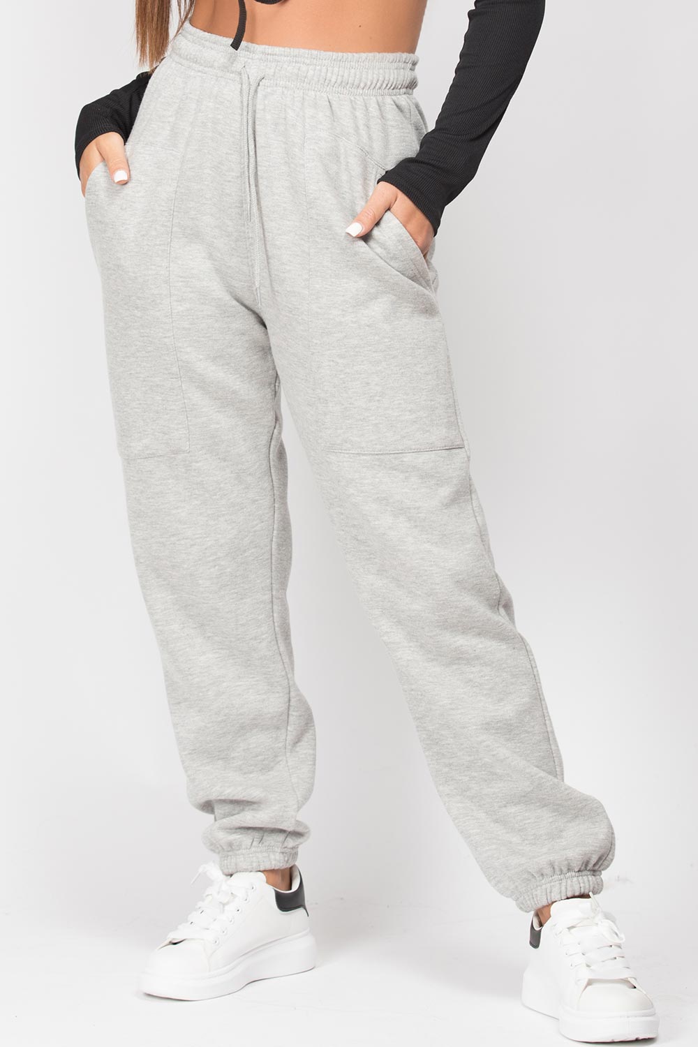 high waisted grey joggers womens